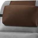 Head Recliner Pillow Adjustable Shredded Memory Foam Headrest Pillows for Recliner Chairs,Non-Slip Velvet Cushion for Pain Relief Neck Support Pillow for Travel Home Sofa Armchair with Zipper Cover (Chocolate)