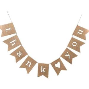 Jute Hessian Burlap thank you Banner Rustic Wedding Party Bunting
