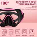Snorkeling Gear for Adults, JRing Snorkel Mask Set with 180 Degree Tempered Glass Anti Fog Goggles Scuba Dry Top Snorkel for Swimming, Scuba Diving Mask for Men Women