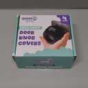 Child Safety Door Knob Cover (4 Pack) Hard-to-Remove Dual-Lock Door Handle Covers for Kids - Reusable Baby Proof Door Knob Locks - Installs Easily, No Tools Needed (Black)