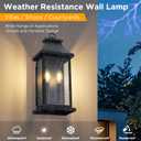 Guliaofo Large Outdoor Wall Lights Outside Lights, Exterior Lighting Fixtures Wall Mount, Wall Sconce Light Outdoor Lanterns for Porch, Black 18 inch 2-Light, 2-Pack