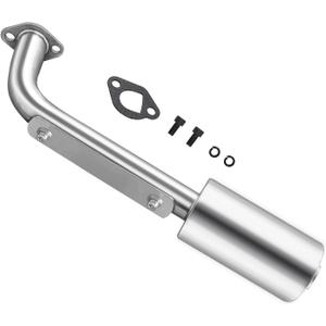 Mini Bike Exhaust for Predator 212 Performance Parts, Trumpet Mini Bike Accessories Muffler for Coleman B200R Go Kart Parts (Stainless Steel)