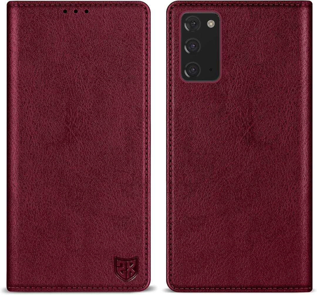 ZZXX for Samsung Galaxy Note 20 Wallet Case with [RFID Blocking] Card Slot Stand Strong Magnetic Leather Flip Fold Protective Phone Case for Samsung Galaxy Note 20 Case Wallet(Wine Red-6.7 inch)