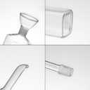 Oil Bottle Glass Olive Oil Dispenser Bottle Glass Cooking Oil Vinegar Measuring Dispenser with Spout for Kitchen and BBQ (Large, Stripes,1 Pack)