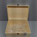 13.8x9.9x6.7-Inch/ 3.33-Gal. X-Large Unfinished Wooden Box for DIY Crafts & Storage with Hinges & Retro Front Clasps - Natural Pine - Smooth Paintable Surface