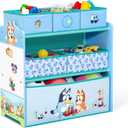 Delta Children - Bluey Design & Store 6 Bin Toy Storage Organizer - Greenguard Gold Certified, Blue