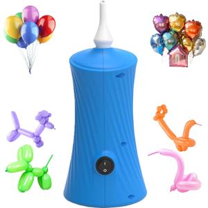 Balloon Pump Electric Air Balloon Pump Balloon Inflator for Foil Animal, Classic, Long Balloons (Blue)