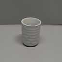 TOPYOKK Stoneware Coffee Bar Utensil Holder Tea & Coffee Spoon & Stirrer Holder for Stir Stick Straw Teaspoon Holder Spoon Cup Small Utensil Jar (Spotted White)