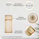 Bamboo Pendant Light (Set of 2) - Mini Wicker Pendant Light, Natural Hand-Woven Bamboo Light Fixture for Home Decor