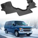 Car Floor Mat for Ford Econoline: for Econoline/E-Series 2025-2007 E150/E250/E350/E450, All Weather TPE Carpet Rubber Rug Interior Vehicle Accessories Heavy Duty Van Floormats Front Row Liner