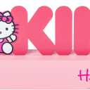 Silver Buffalo Sanrio Hello Kitty Be Kind Die Cut Metal Word Sign, 11.7" x 2 x 4.3