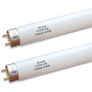 Flyercatch 18 INCH 2Pack F15W-T8-CW Cool White 15 Watt Fluorescent Bulb,18 inch F15T8/CW 4100K Linear Light,T8 Tube for Under Cabinet, Kitchen Sink RV (18'' MOL)
