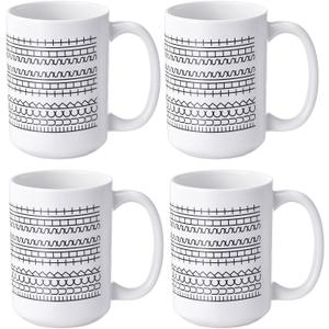 Lounsweer 4 Pieces Hidden Message Coffee Mugs 15 oz Funny Ceramic Mugs Sarcastic White Elephant Gifts for Family Coworkers Friends Office Funny Prank Gag Gifts for Birthday(White)