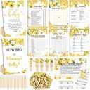 426 Pcs Bee Baby Shower Games Set-8 Games, Includes Baby Shower Bingo, Price is Right, Guess Who, Word Scramble, Prediction and Advice, How Big is Mommy's Belly, Don't Say The Words (Yellow)