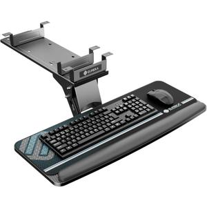 EUREKA ERGONOMIC Keyboard Tray Height Adjustable, Swivel Tilt Computer Keyboard Drawer Under Desk, 25x9.13'' Sliding Keyboard & Mouse Platform with Mouse Pad for Typing, Black