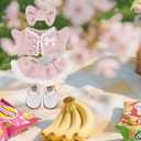 BOXOB 4pcs Doll Clothes Set, Elegant Pink Toy Outfits Stylish Clothes Accessories with Coat Dress Bow Shoes Suitable for 17cm Dolls