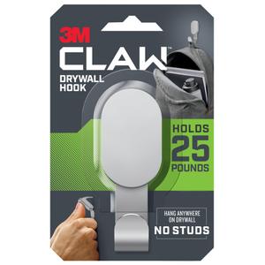 3M Claw Drywall Hooks 25 lbs., 25 lb. / 1 Hook (Silver) / 1 Hook 3DH25SLV-1ES