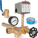 Pressure Tank Tee 40-60psi Water Pressure Tank Installation Kit with Well Pressure Switch and Pressure Gauge, fit Most Tanks with Diameters up to 16"