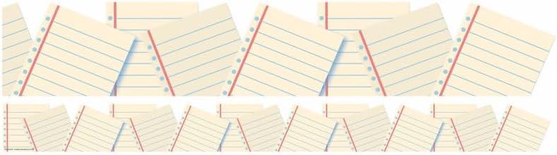 Eureka 846363 S'Cool Era Notebook Paper Extra Wide Decorative Classroom and Bulletin Board Trim for Teachers, 3.25" Wide with 37 Feet Total, Multicolor, 12 Strips