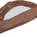 PRETYZOOM Round PVC Tablecloth with Elastic Band Flannel Backed Table Cover for Round Tables Easy to Clean for Dining Restaurant Use