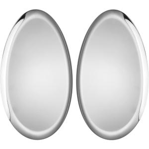 2-Piece Large Olive-Shaped Silver Stainless Steel Serving Tray  Champagne, Cocktail & Bar Tray with Mirror-Polished Finish for Jewelry, Candles & Coffee Table Decor