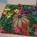 HyeFlora Artificial Faux Hanging Plants Flowers Basket for Summer Outdoor Outside Decoration, Fake Silk UV Sun Resistant Look Real Colorful Daisy Eucalyptus for Porch Home Patio Balcony Yard