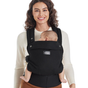 Momcozy Baby Carrier - Ergonomic, Cozy and Lightweight Carrier for 7-45lbs, Effortless to Put On, Ideal for Hands-Free Parenting, Enhanced Lumbar Support, Purehug for Infant to Toddler, Black