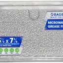Microwave Filter Replacement 5.12 x 7.64 Fits Frigidaire 5304464105 WB06X10608 GE Microwave Filter - Aluminum Mesh Screen Grease Filter - Filters Air Entering Over the Range Oven Vent Fan (2-Pack)
