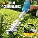 Brushless Pole Hedge Trimmer Cordless, 20.5" Dual-Action Blade180 Adjustable Head Electric Bush Trimmer, 24000mAh Batteries, Up to 14.9FT Reach Battery Powered Hedge Trimmers for Shrubs Pruning