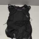 Avidlove Side Split V Neck Sheer Mesh Lace Wireless Babydoll Lingerie Dress with Thong 2 Piece (Small, Black)