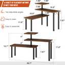 GHWIE Corner Shelf Organizer, 3 Tier Bamboo Kitchen Countertop Rack for Living Room, Office, Bookshelf Display Shelves, Space Saving Storage Shelves,Rustic Brown, 22 Inches X 22 Inches X 12 Inches