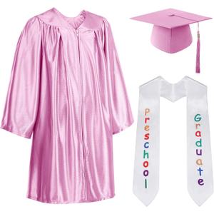 Tarpop 2026 Kindergarten Graduation Cap and Gown with Stole Tassel Preschool Kids Pre K Cap Set for 4-6 Years Children