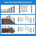 3.15 in. x 42 in. Aluminum Deck Railing Post, Extra-Height Porch & Stair Post with Screws and Drill Bit, Textured Black AAMA 2604 Powder-Coat Finish for Decks, Porches & Balconies (1 Post)