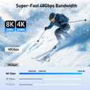 Cable Matters Unidirectional USB C to HDMI 2.1 Cable - 15ft, Support 4K@240Hz and 8K@60Hz, HDR - Thunderbolt 4, Thunderbolt 5, USB 4 Compatible with MacBook Pro, XPS, ThinkPad - Max 4K@60Hz on macOS