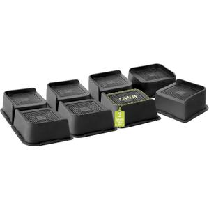 Bed Risers 2 inch, 3 inch, 4 inch, 6 inch, 8 inch Heavy Duty, Oversized Furniture Riser for Couch Sofa Table Chair Leg Frame Dorm, Support up to 6000 Lbs (Black 8 Pack, 2 inch)