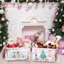 3 Pcs Christmas Pink Nutcracker Basket Diamond Plaid Christmas Tree Gift Basket Soldier Mouse Ballet Girl Clothes Storage Cube for Home Office Dorm Closet Shelf Organizer