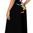 Women's Summer Maxi Dress Long Dress Casual Boho Sleeveless Strap Smocked Tiered Long Beach Sun Dresses (Black, XL)