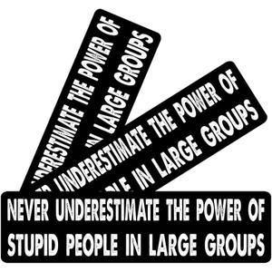 11x3inch(3Pcs) - Never Underestimate The Power of Stupid People in Large Groups Bumper Sticker - Never Underestimate The Power of Stupid People in Large Groups Sticker - Premium UV Printing Sticker