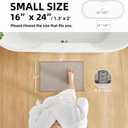 TYUU Bathroom Rugs Non Slip Washable, Super Absorbent Thin Bath Mat Small Quick Dry Low Pile Bathroom Rug, Beige 16"x24"