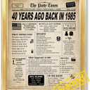 GIFTSFARM 40th Birthday Decorations Framed for Women or Men, Classy Vintage Table Decor, Birthday Card Poster for Him or Her Turning 40 Years Old, Back in 1985 Print (Gold Frame)