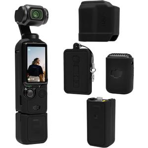 Pocket 3 Case, Soft Silicone Protective Cover Compatible With DJI Osmo Pocket 3 Creator Combo, Lightweight Screen Protector Grip Accessories - Black