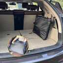 ROCCS Dog Seat Cover for Back Seat with Hard Botton Holds 450lbs,Universal Car Truck Back Seat Extender for Dogs Travle Hammock Bed Waterproof