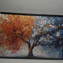 Tree of Life Large Wall Art Red and Blue Tree Big Canvas Painting Artwork Landscape Picture Prints Wall Decor Framed Decorations for Living Room Bedroom Office Dining room Gifts for Women 24"x36"