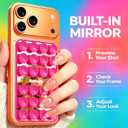 Anteel Magnetic Suction Cup Phone Case Mount with Built-in Mirror, Magnetic Back with Additional Mirror Effect, Thickened and Enhanced Suction Power Sticky Phone Grip, 2.56" x 3.94" (White)