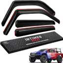 in-Channel Side Window Rain Guards for 2017-2024 Ford F-250 F-350 Super Duty and 2015-2020 Ford F-150 with SuperCrew Crew Cab, Smoked Black Window Deflectors Vent Visors, Set of 4 (F-150 & F-250 SuperCrew, In-Channel Smoked)