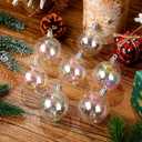 Jutom 48 Pcs Christmas Iridescent Ornaments Ball Clear Plastic Bubbles Cauldron Halloween Hanging Ornament Balls Bulk Wedding Decorative Rainbow Hanging Craft for DIY Witch Magic Pot (1.18 Inch)