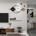 Decorative Wall Clocks for Living Room Decor, Large Modern Metal Wall Clocks Battery Operated for Bedroom Kitchen Office Home 31 Inch Big Silent Black Clock Wall Decor Non Ticking for Indoor