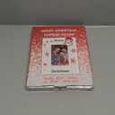 5x7 Merry Christmas Picture Frame, Holds 5x7 Photo or 4x6 with Mat, Wood Photo Frame for Wall & Tabletop Display, Santa Snowflake Reindeer Crystalball Gift Decor, Whitewashed