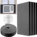 Pangda 4 Pcs 17 x 9 x 7/8 Inch Window Air Conditioner Insulated Foam Panels Insulation Winter Ac Side Surround Panels Kit with Top Seal Strip for Summer and Winter Indoor (Black)