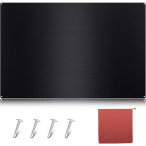 Yaocom Stainless Steel Backsplash Range Hood Stove Backsplash Back Stainless Steel Sheet for Kitchen Wall Splatter Metal Wall Panels with Screws and Hanging Towel(Black, 30×36 Inch)